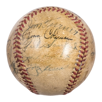 1949 World Series Champions New York Yankees Team Signed Baseball With 15 Signatures Including DiMaggio, Berra & Rizzuto (JSA)